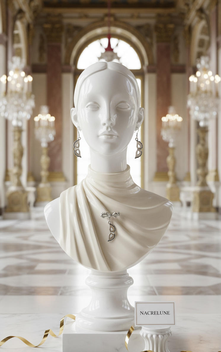 Ensemble Broche & Boucles d'Oreilles Masque Carnaval | NACRELUNE nacrelune.com parure