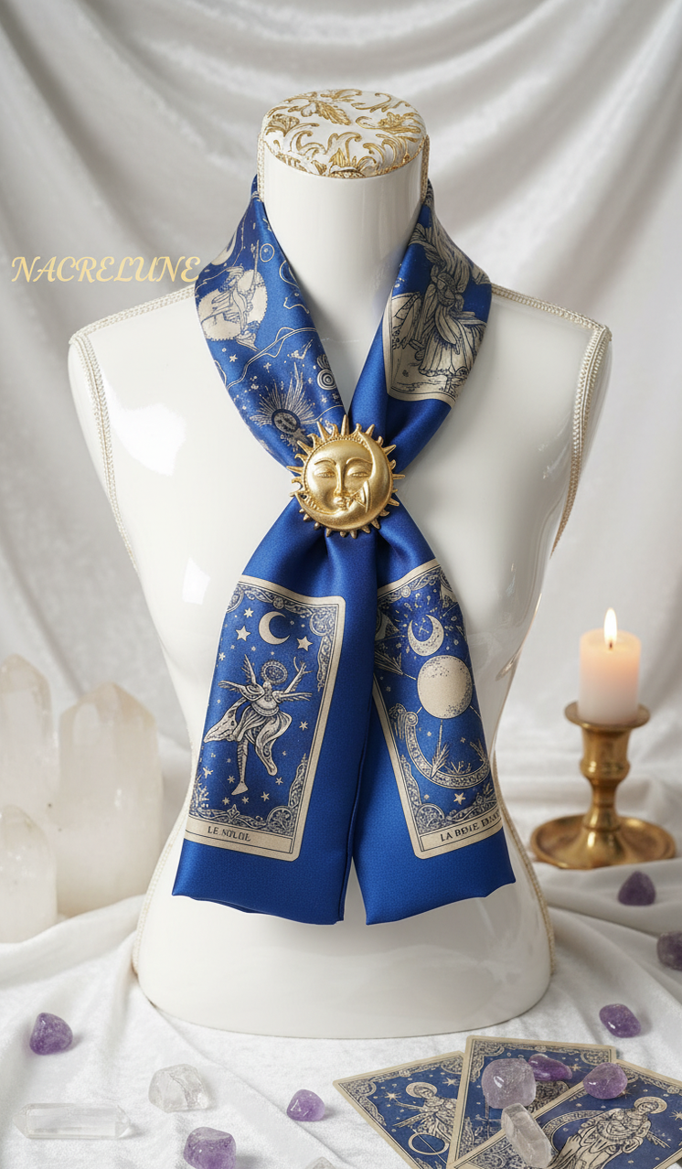 Broche Dorée Lune et Soleil – Bijou Symbolique & Artisanal | NACRELUNE NACRELUNE broche