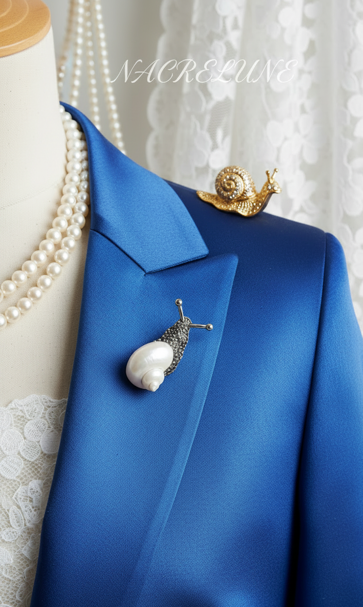 Broche Escargot en Nacre – Bijou Spirituel & Artisanal | NACRELUNE NACRELUNE broche