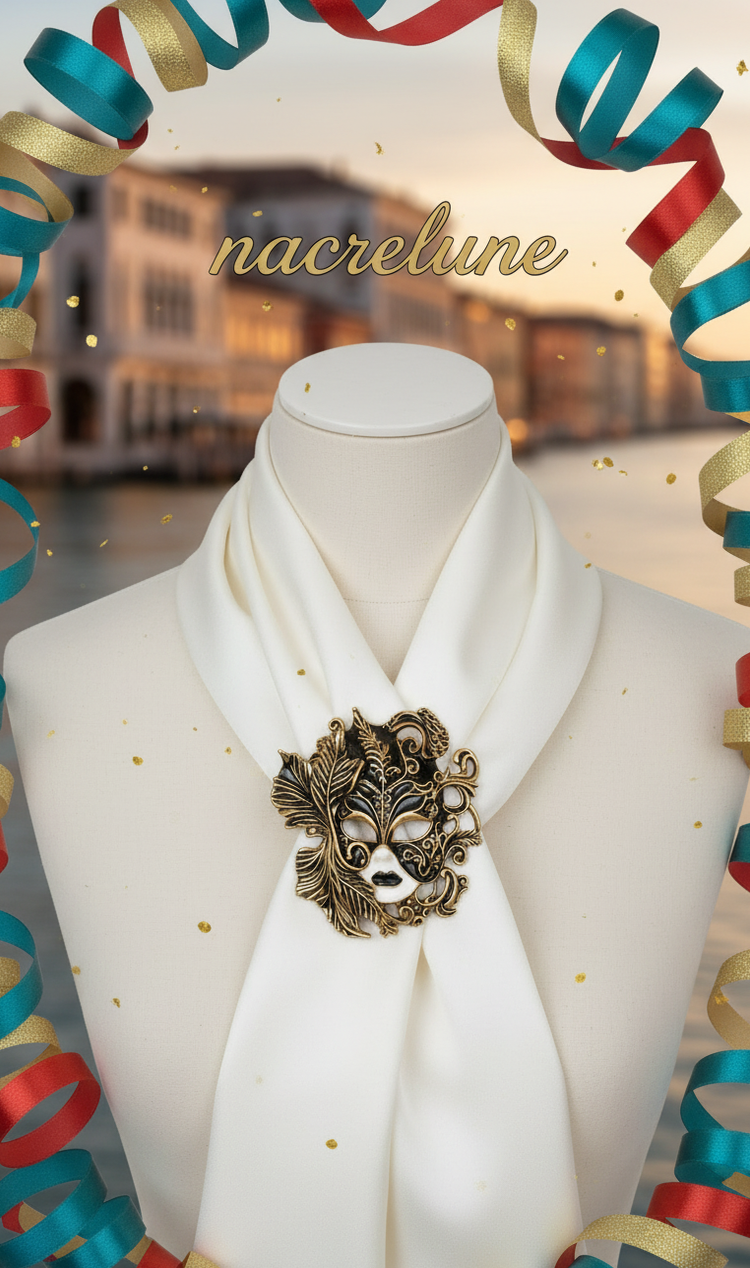 Broche Masque de Carnaval – Bijou Fantaisie Original | NACRELUNE NACRELUNE broche