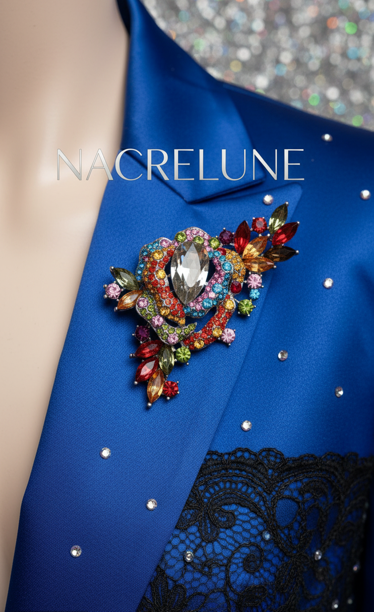 Broche Strass Multicolores – Bijou Fantaisie Artisanal | NACRELUNE NACRELUNE broche