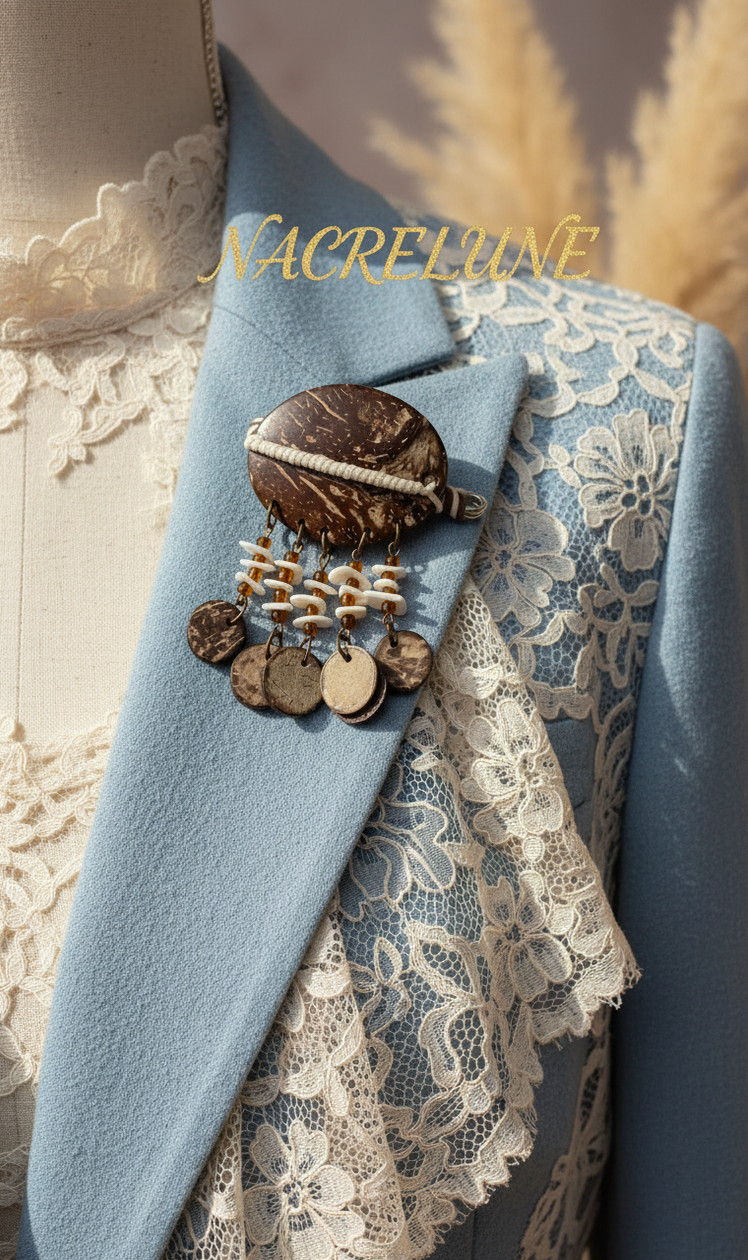 Broche Style Bohème | Bijou Fantaisie Naturel & Artisanal | NACRELUNE NACRELUNE broche
