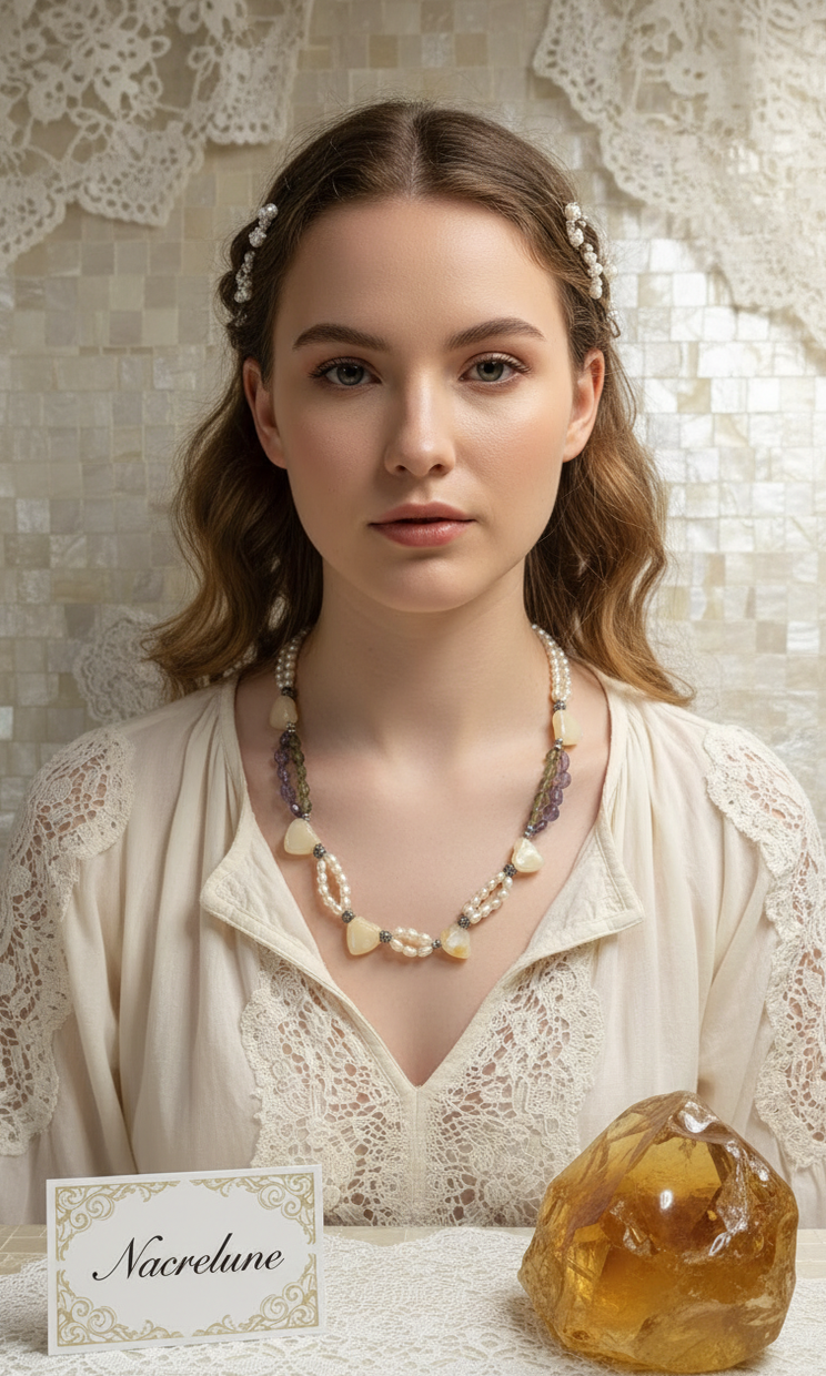 Collier Pierres Naturelles Cœurs Citrines | NACRELUNE nacrelune.com collier