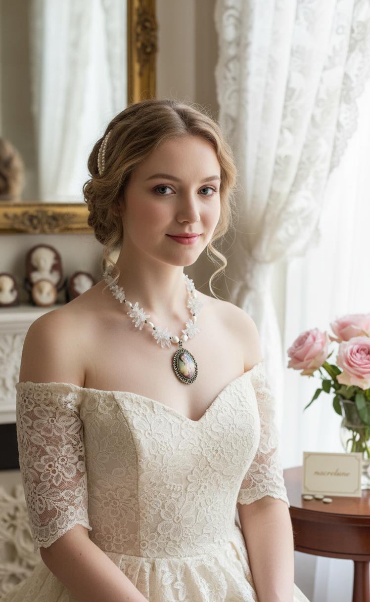 Collier Cristal de Roche & Camée | NACRELUNE nacrelune.com collier