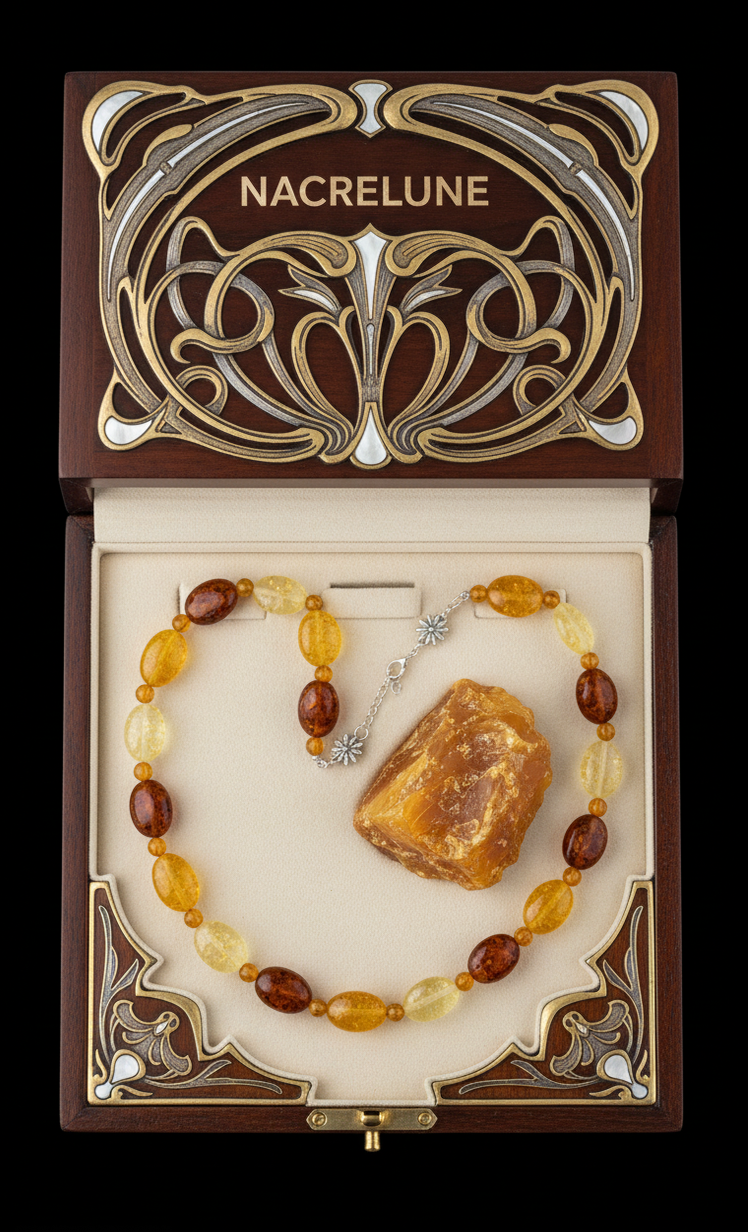 Collier Ambre Pressé Naturel – Chaleur & Vitalité | NACRELUNE NACRELUNE collier
