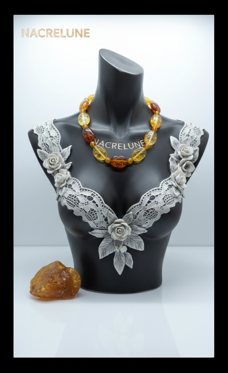 Collier Ambre Pressé Naturel – Chaleur & Vitalité | NACRELUNE NACRELUNE collier