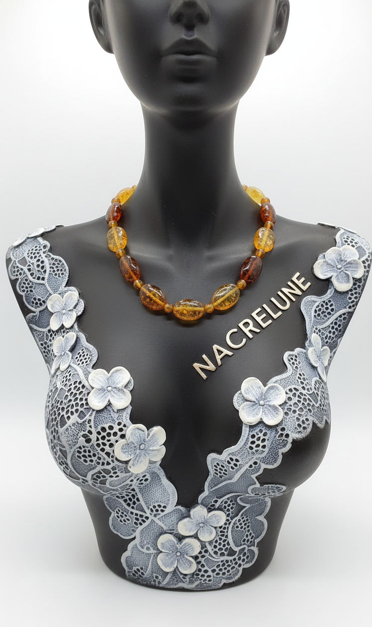 Collier Ambre Pressé Naturel – Chaleur & Vitalité | NACRELUNE NACRELUNE collier