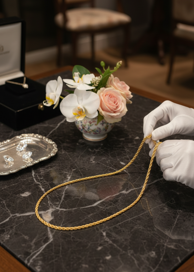 Collier Chaîne Twistée Plaqué Or – Acier Inoxydable Waterproof | NACRELUNE