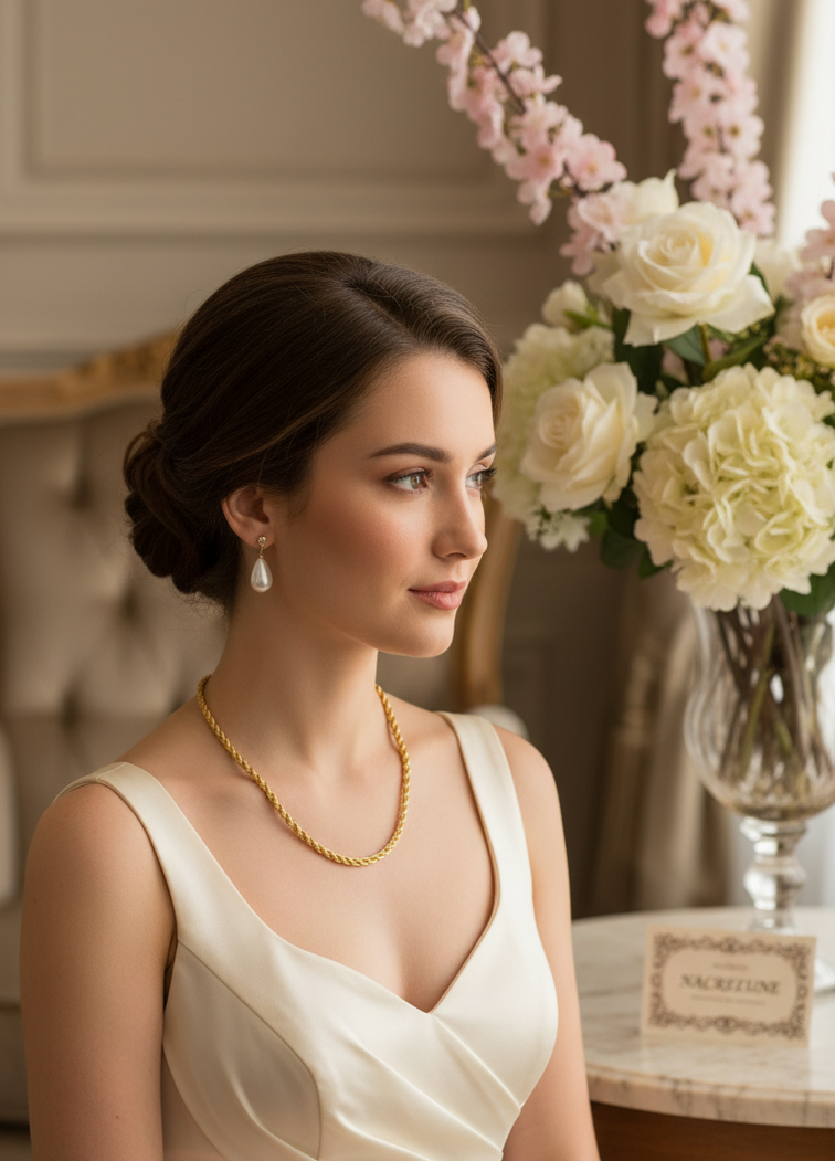 Collier Chaîne Twistée Plaqué Or – Acier Inoxydable Waterproof | NACRELUNE