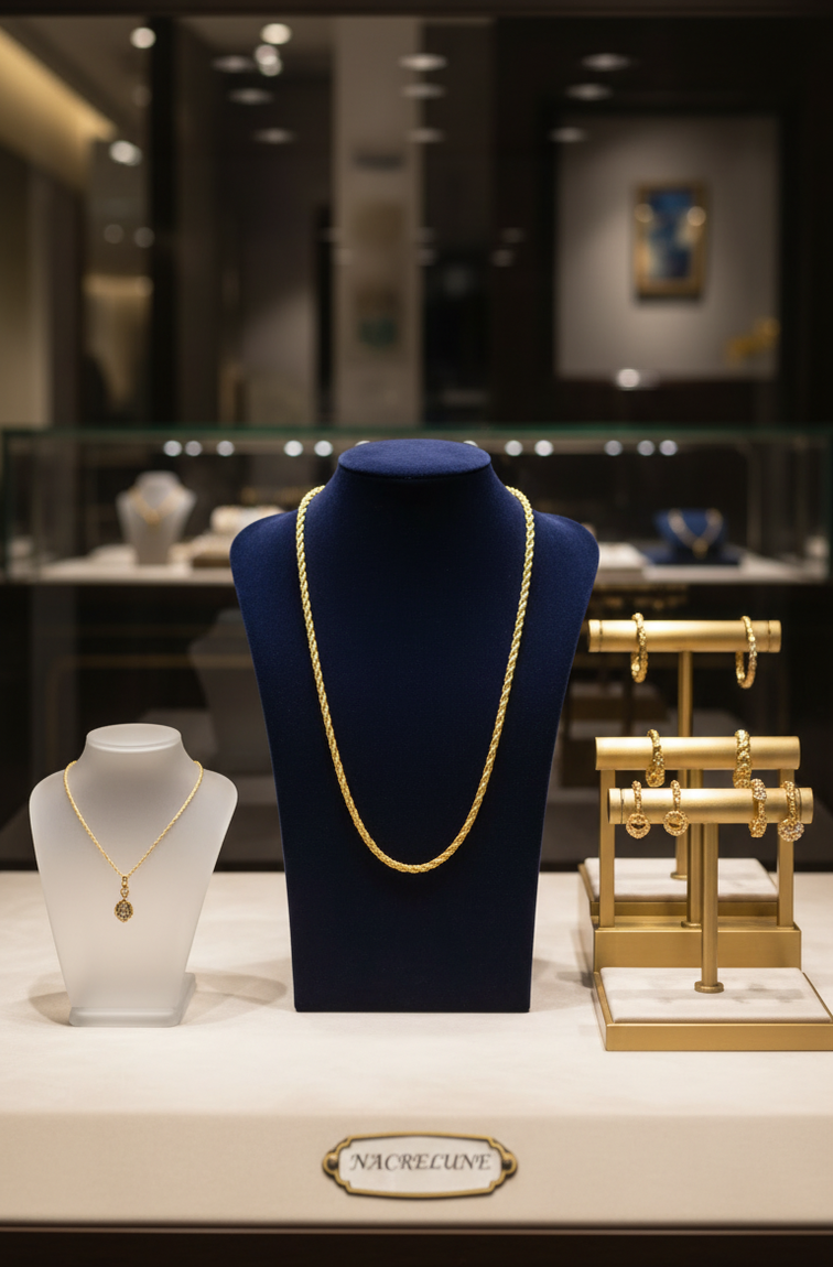 Collier Chaîne Twistée Plaqué Or – Acier Inoxydable Waterproof | NACRELUNE