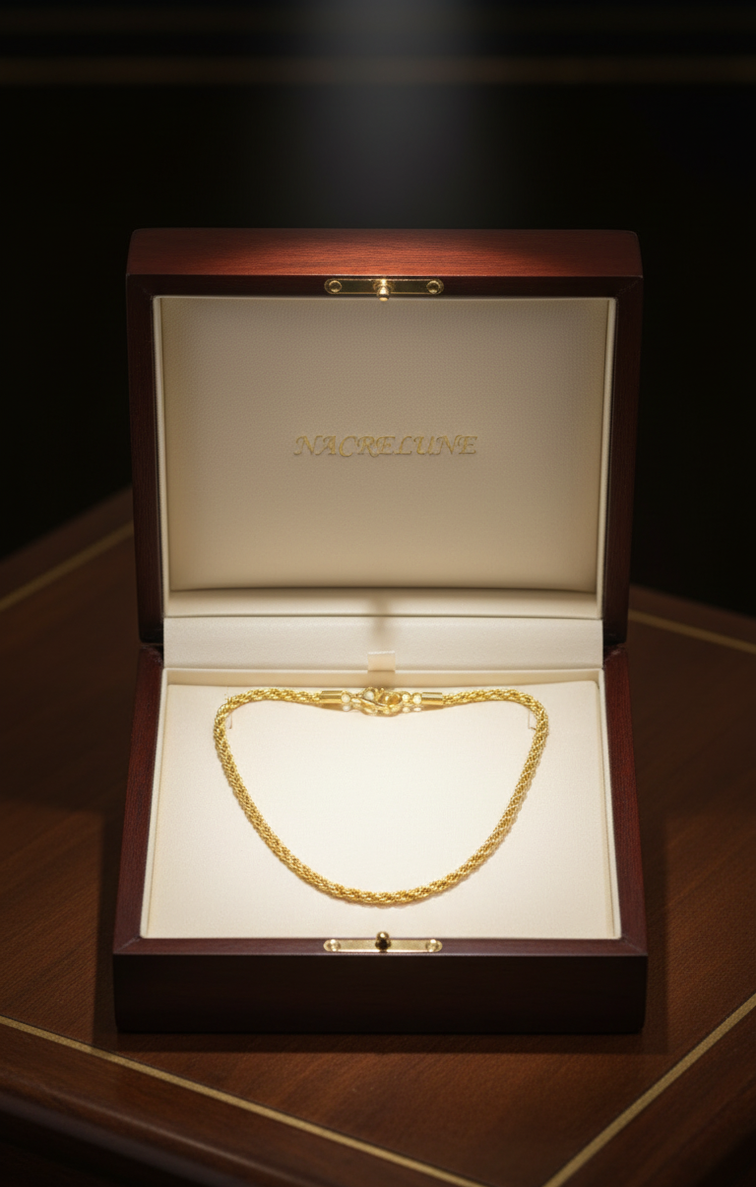 Collier Chaîne Twistée Plaqué Or – Acier Inoxydable Waterproof | NACRELUNE
