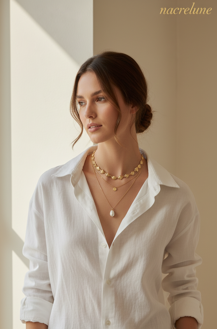Collier Marée – Coquillages Plaqué Or | NACRELUNE