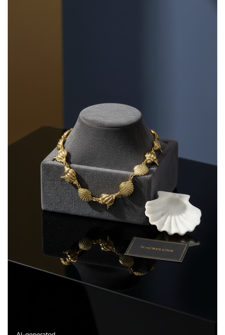 Collier Marée – Coquillages Plaqué Or | NACRELUNE