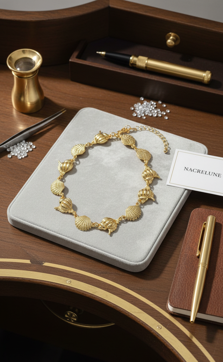 Collier Marée – Coquillages Plaqué Or | NACRELUNE