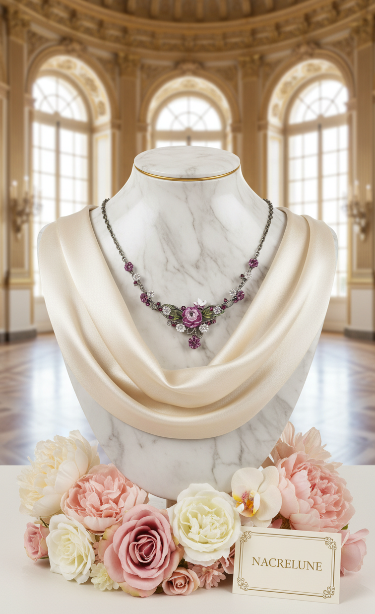 Collier Fleurs en Émail | NACRELUNE nacrelune.com collier