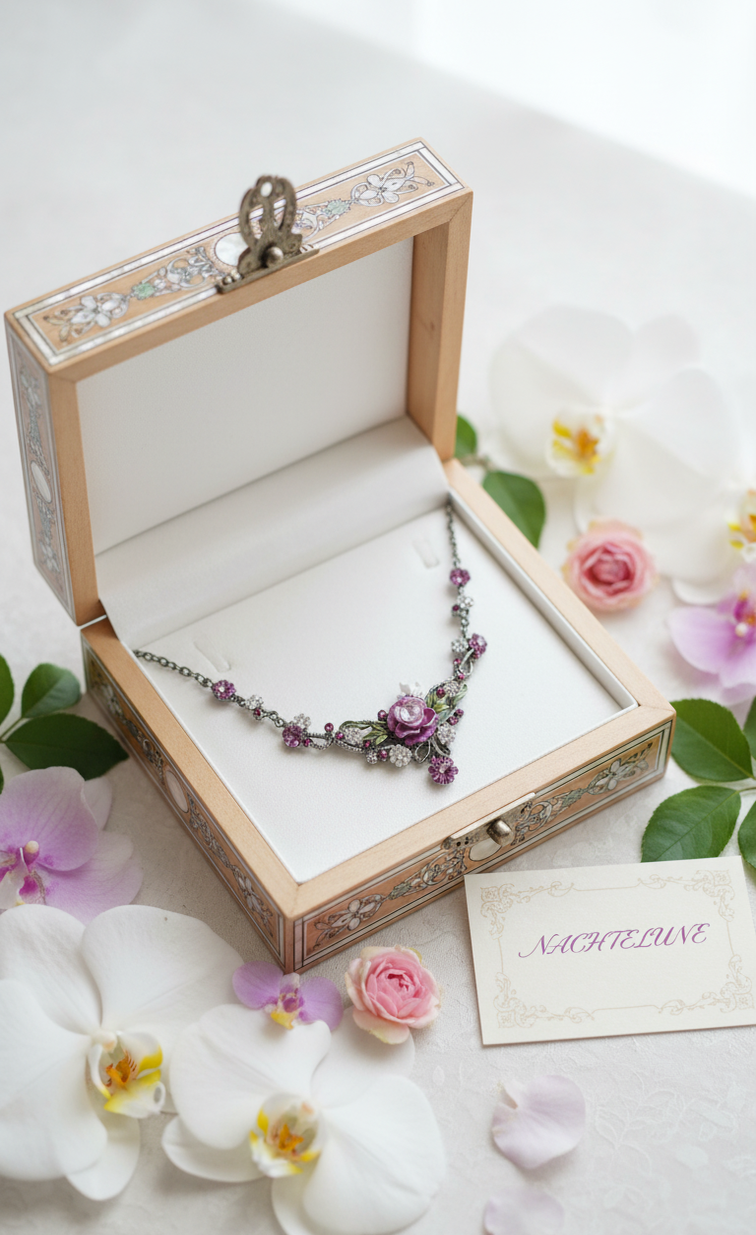 Collier Fleurs en Émail | NACRELUNE nacrelune.com collier