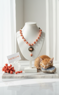 Collier Imitation Corail Rouge | NACRELUNE nacrelune.com collier