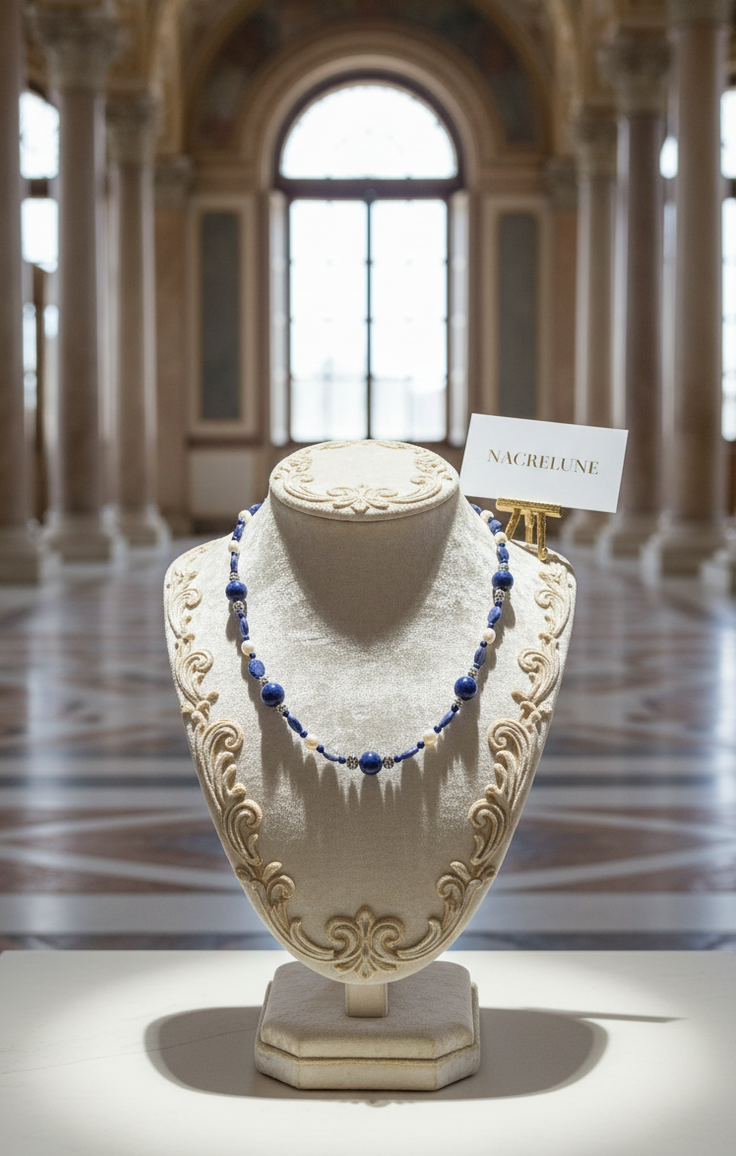 Collier Lapis Lazuli & Perles | NACRELUNE nacrelune.com collier