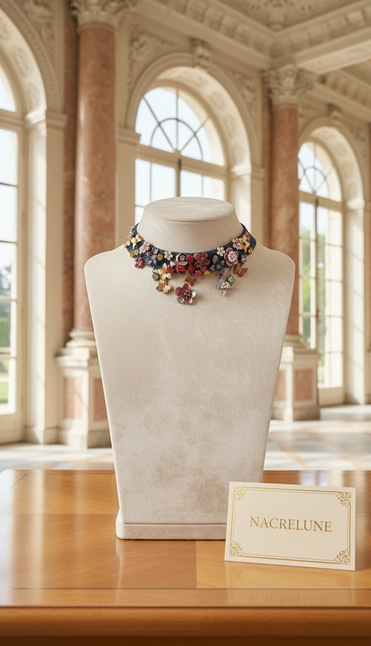 Collier Maille Semi-Rigide Fleurs & Papillons | NACRELUNE nacrelune.com collier