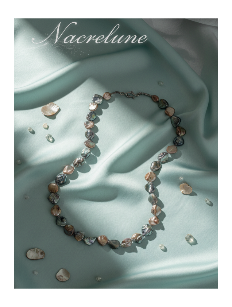 Metallic Mother-of-Pearl Disc Necklace – Nacrelune Handmade Jewelry
