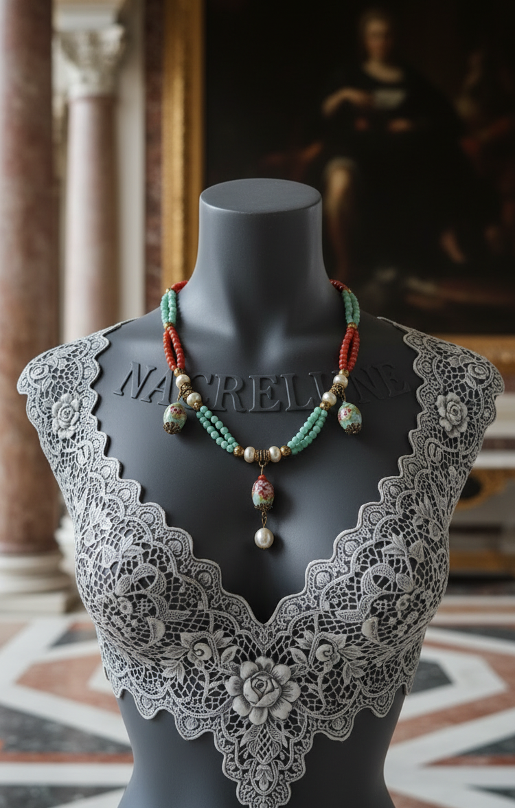 Collier Perles de Verre Bleu & Orange – Couleur & Bonne Humeur | NACRELUNE NACRELUNE collier