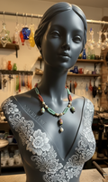 Collier Perles de Verre Bleu & Orange – Couleur & Bonne Humeur | NACRELUNE NACRELUNE collier