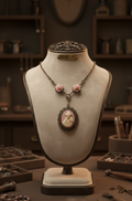Collier Roses & Camée en Résine | NACRELUNE Rose saumon nacrelune.com collier