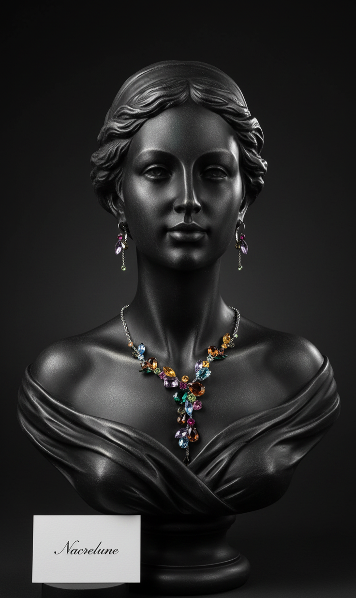 Collier en Strass Multicolores | NACRELUNE nacrelune.com parure