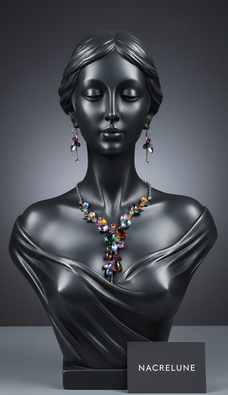 Collier en Strass Multicolores | NACRELUNE nacrelune.com parure