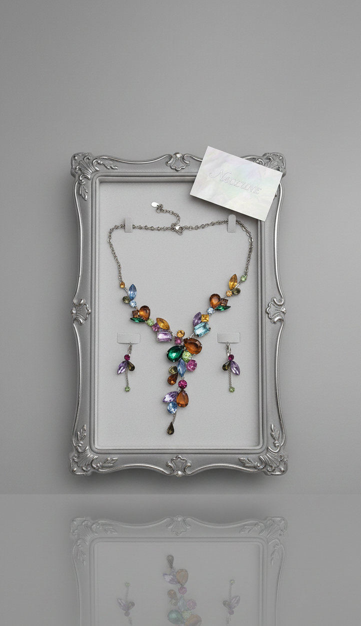 Collier en Strass Multicolores | NACRELUNE nacrelune.com parure