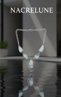 Collier en argent et pierres de lune modèle 2