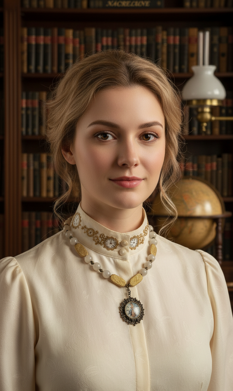 Collier en pierres de lune véritables et camée rond