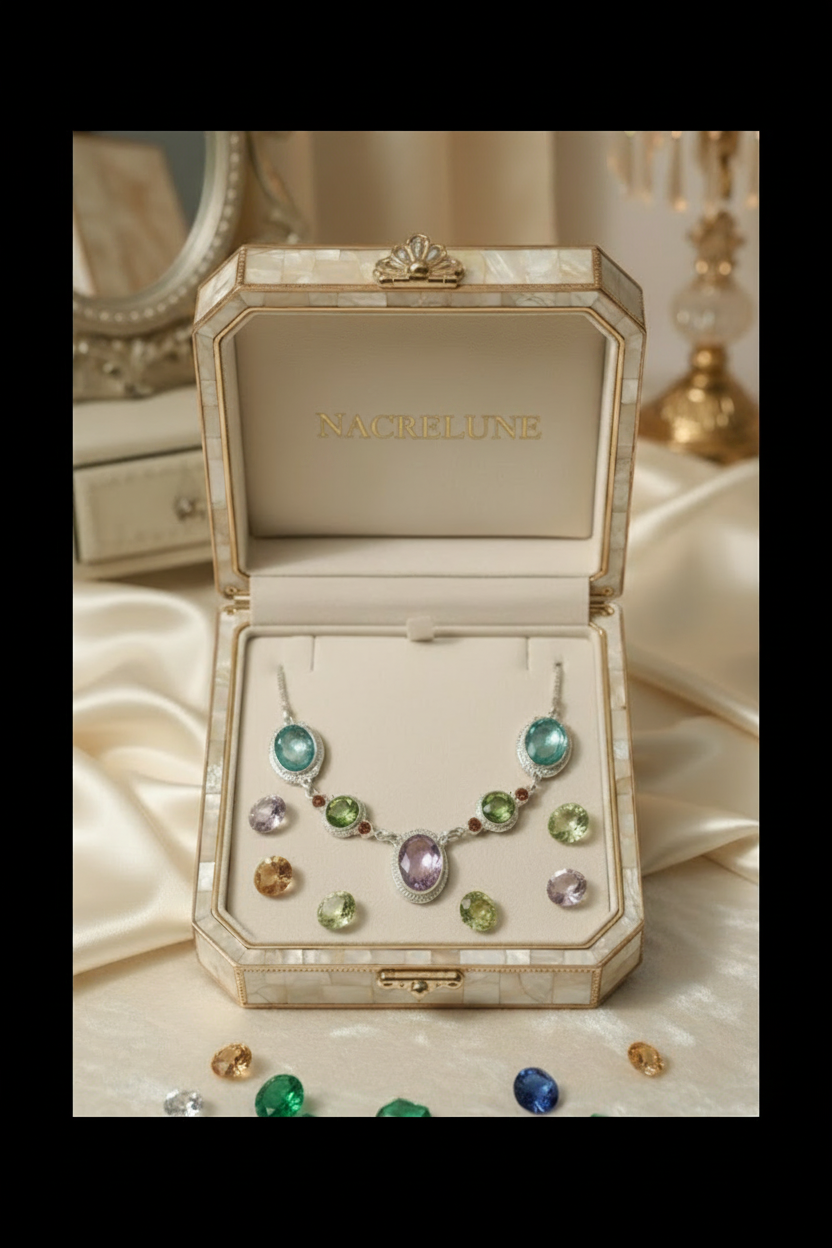 Collier argent 925 et topazes mystiques claires