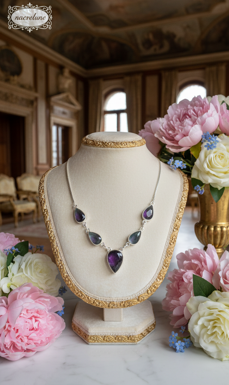 Silver and fluorite necklace
