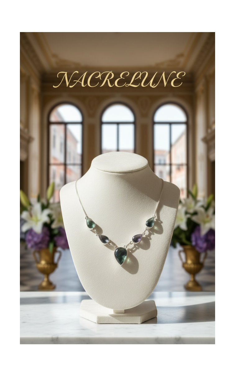 Silver and fluorite necklace