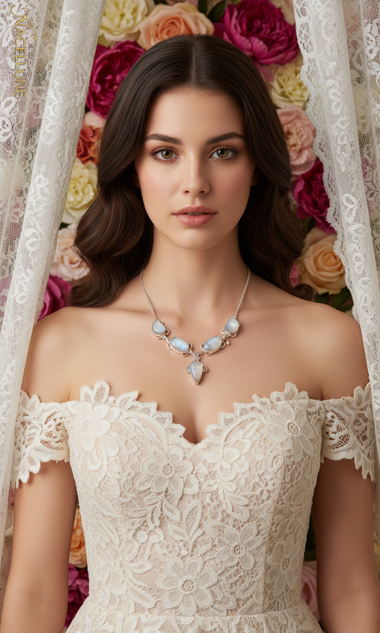 Collier Argent 925 & Pierres de Lune – Éclat Lunaire | NACRELUNE nacrelune.com collier
