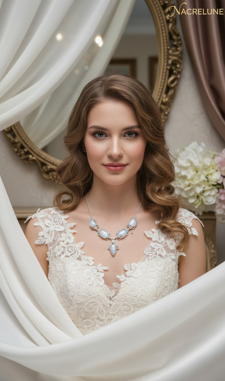Collier Argent 925 & Pierres de Lune – Éclat Lunaire | NACRELUNE nacrelune.com collier