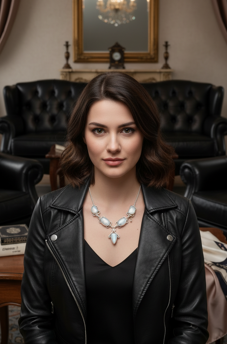 Collier Argent 925 & Pierres de Lune – Éclat Lunaire | NACRELUNE nacrelune.com collier