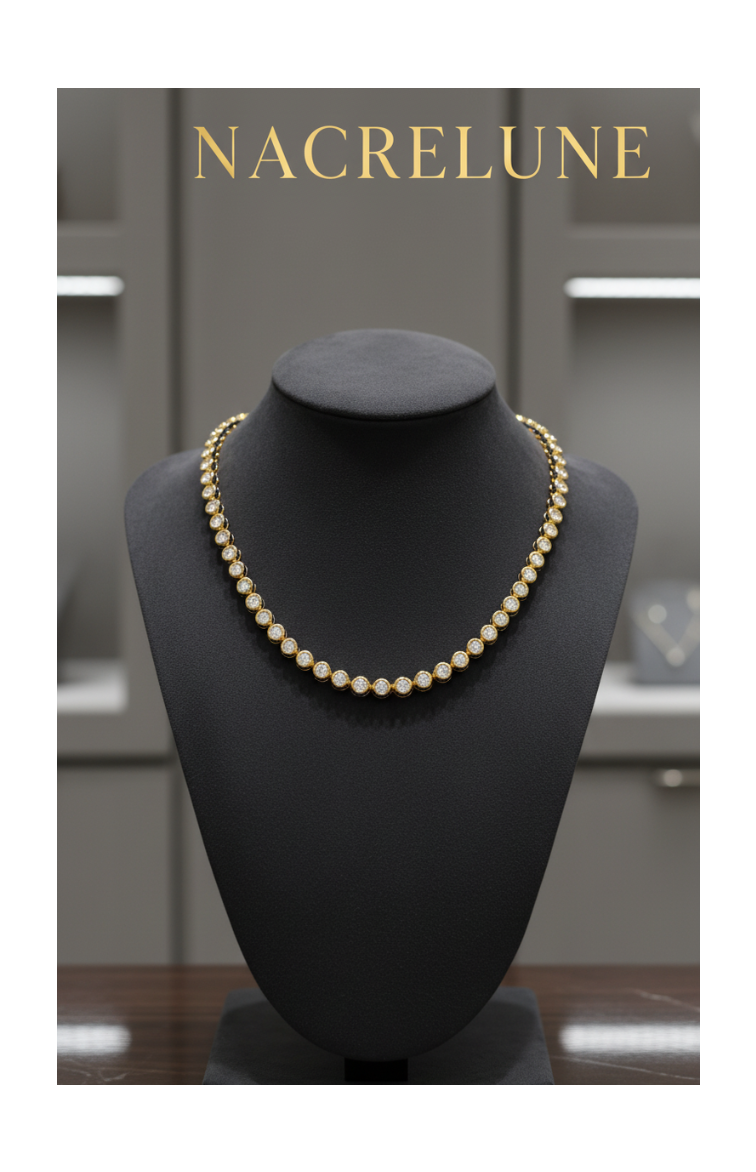 Collar de circonio que imita un diamante rivière