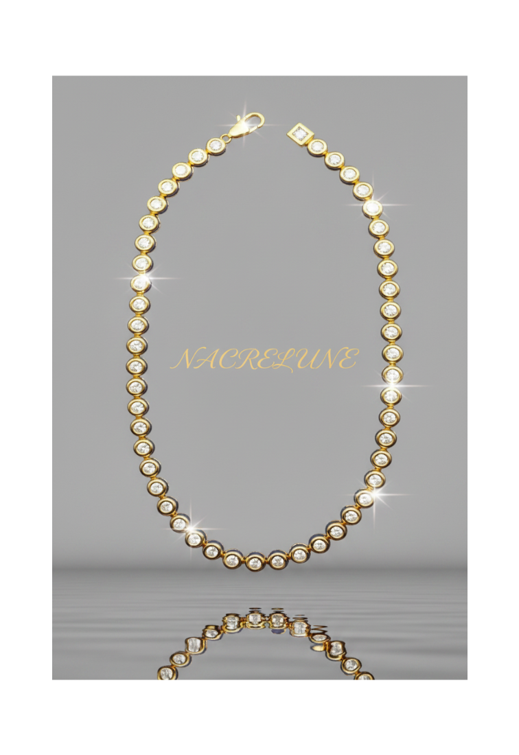 Collar de circonio que imita un diamante rivière