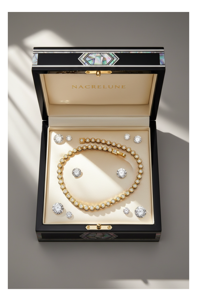 Collar de circonio que imita un diamante rivière