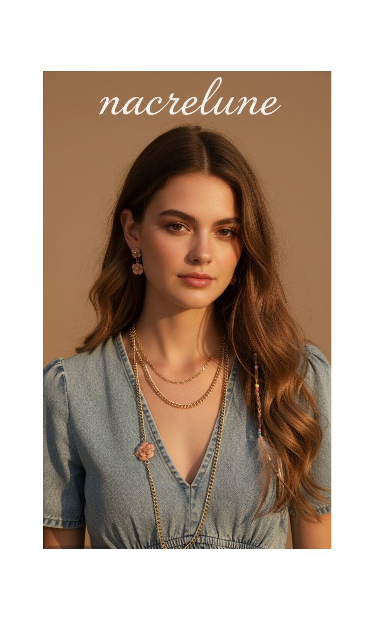 Ensemble Fantaisie Fleur Camelia - Bijou Floral Chic & Intemporel | NACRELUNE NACRELUNE parure