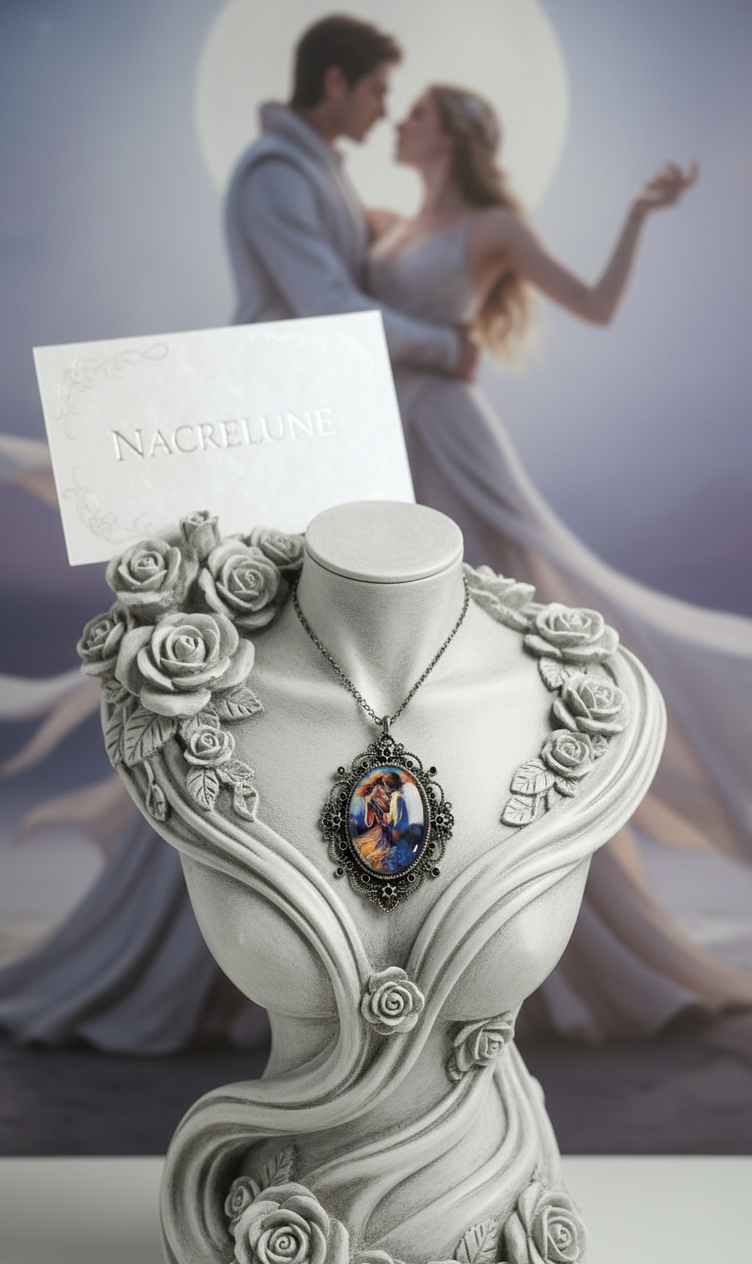 Grand Pendentif Camée Fantasy — Couple Dansant | NACRELUNE NACRELUNE pendentif