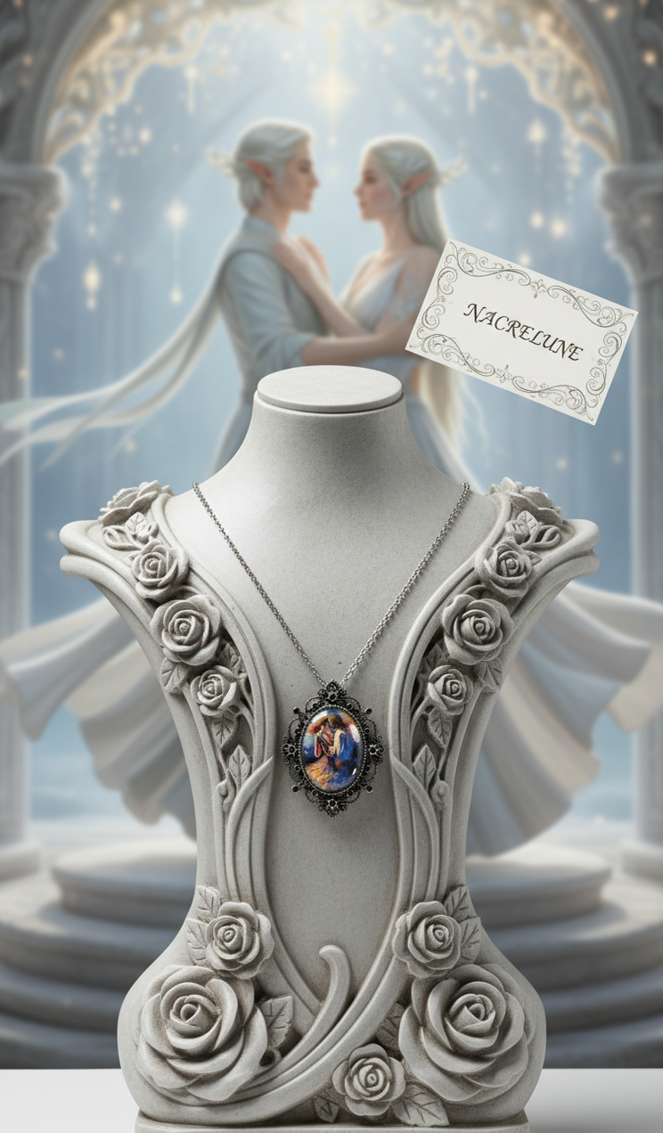 Grand Pendentif Camée Fantasy — Couple Dansant | NACRELUNE NACRELUNE pendentif