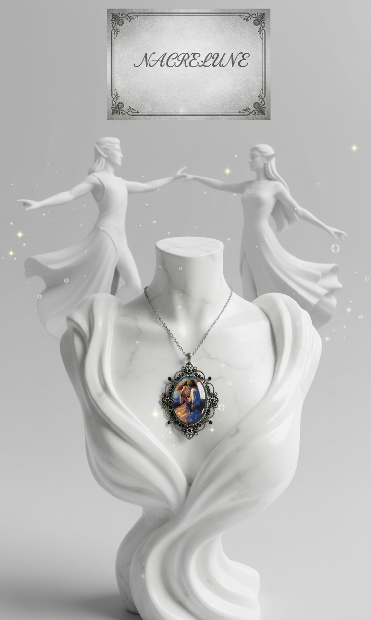 Grand Pendentif Camée Fantasy — Couple Dansant | NACRELUNE NACRELUNE pendentif