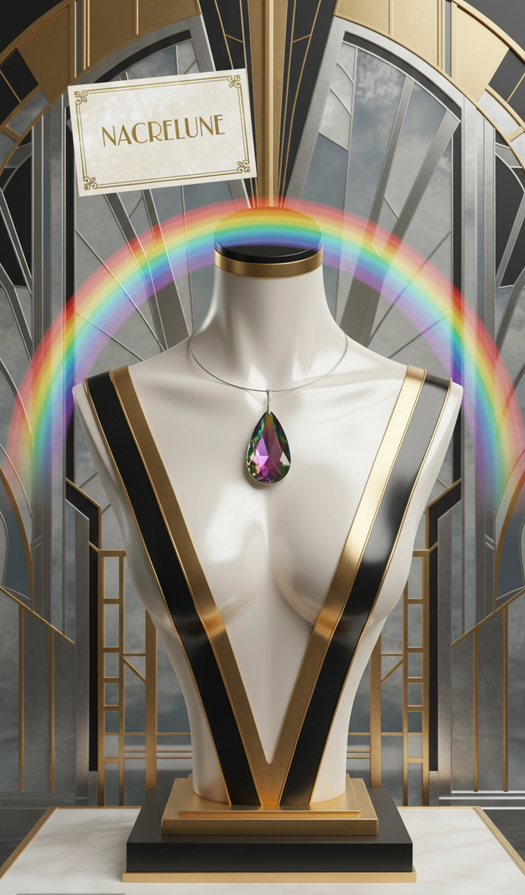 Grand Pendentif Strass Couleur Mystique | NACRELUNE NACRELUNE pendentif