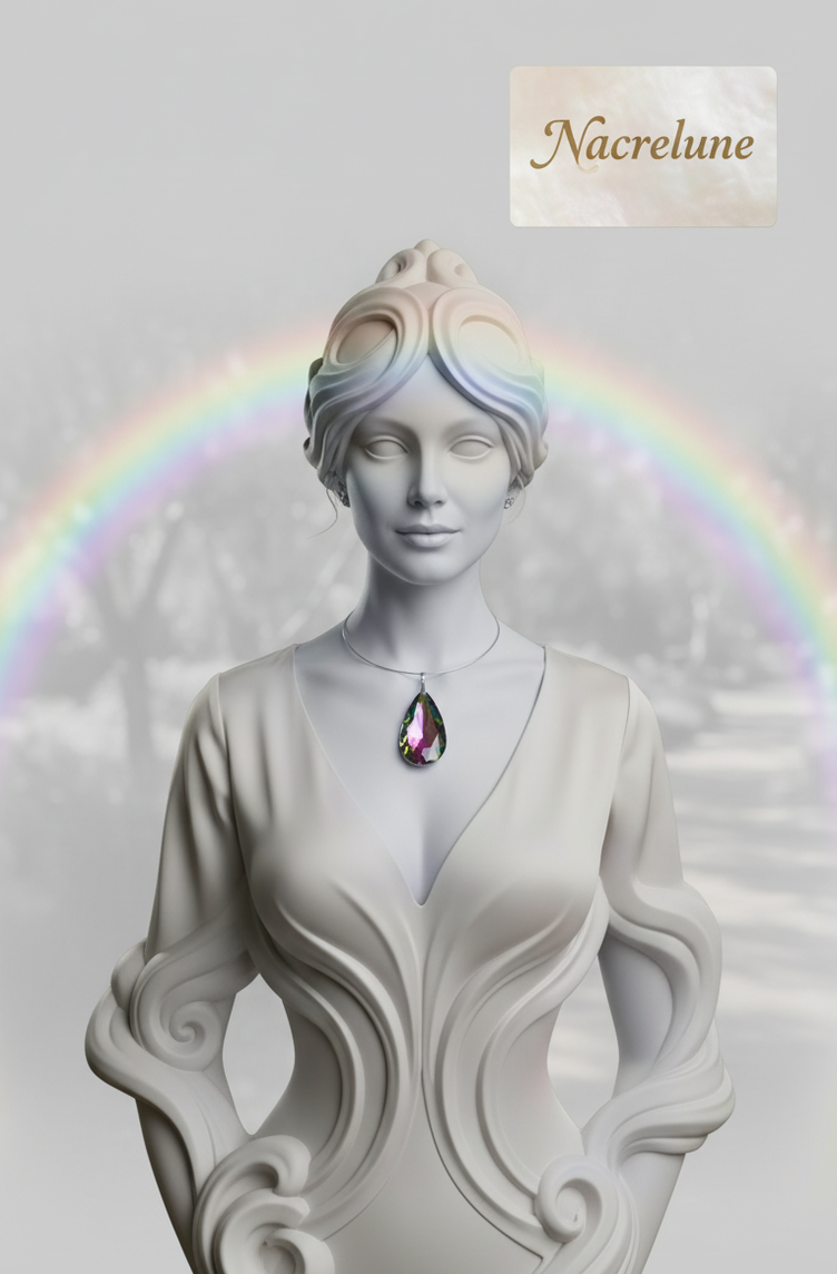 Grand Pendentif Strass Couleur Mystique | NACRELUNE NACRELUNE pendentif