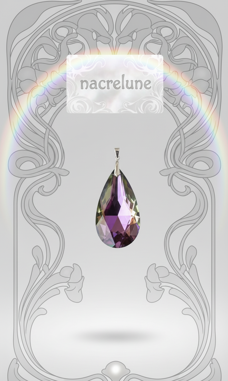 Grand Pendentif Strass Couleur Mystique | NACRELUNE NACRELUNE pendentif