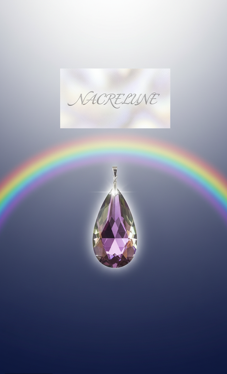Grand Pendentif Strass Couleur Mystique | NACRELUNE NACRELUNE pendentif