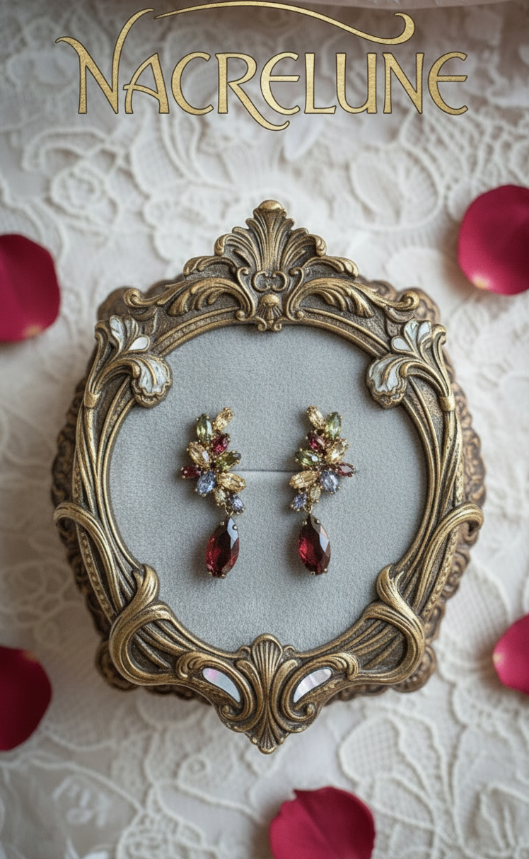 Grandes Boucles d'Oreille Zirconia Multicolores – Bijou Éclatant & Audacieux | NACRELUNE NACRELUNE boucles d'oreille